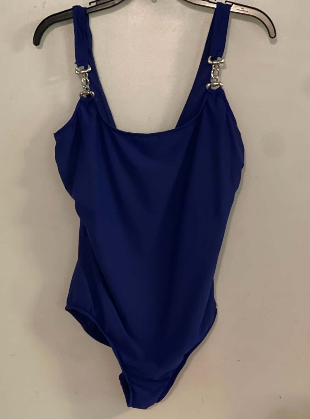 INC International Concepts Women's Blue One-Piece Swimsuit Size 14